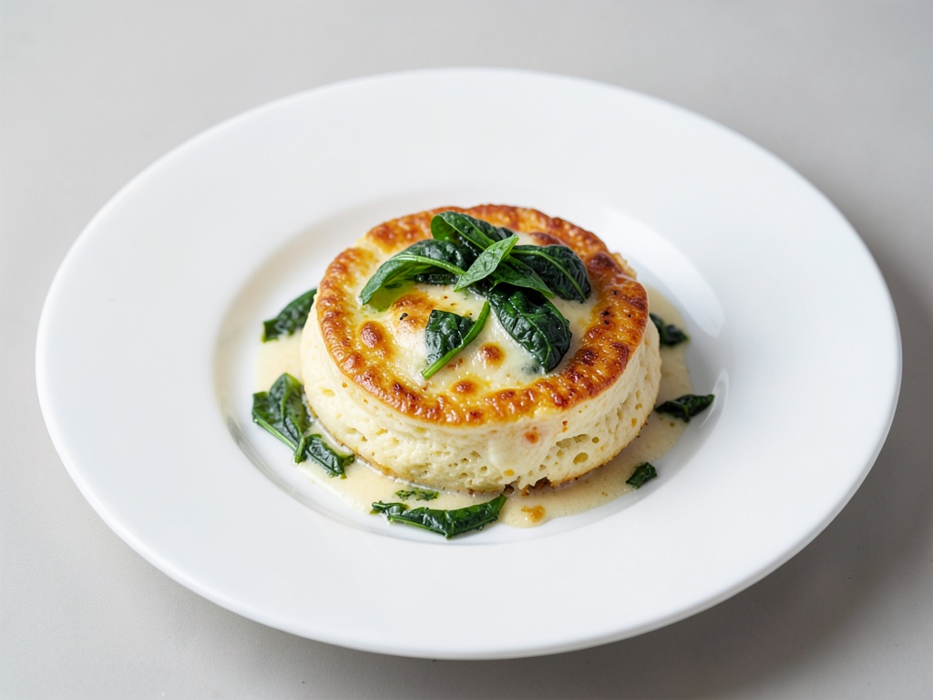 Sufflé al formaggio con spinaci