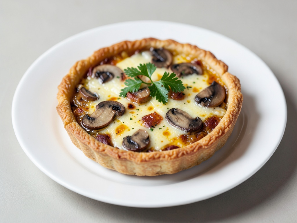 Torta salata al formaggio con funghi champignon