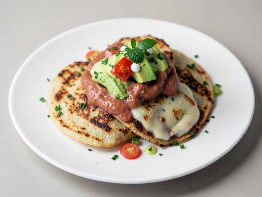 Tortillas di formaggio croccanti con avocado fresco e salsa di pomodori