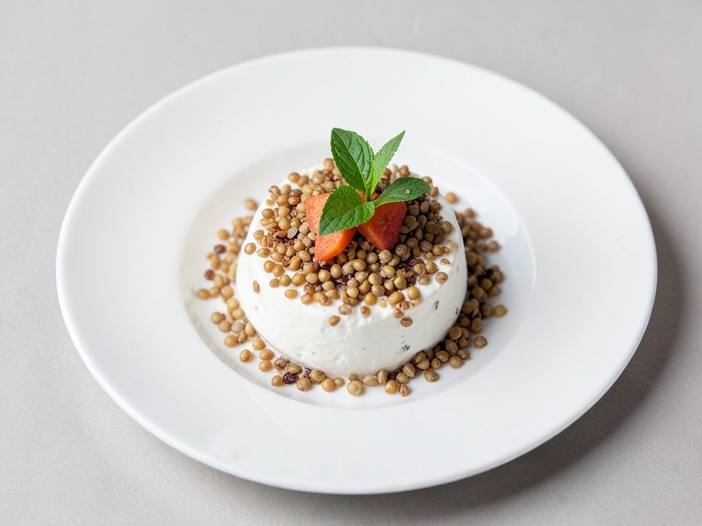Yogur de caqui con copos de mijo