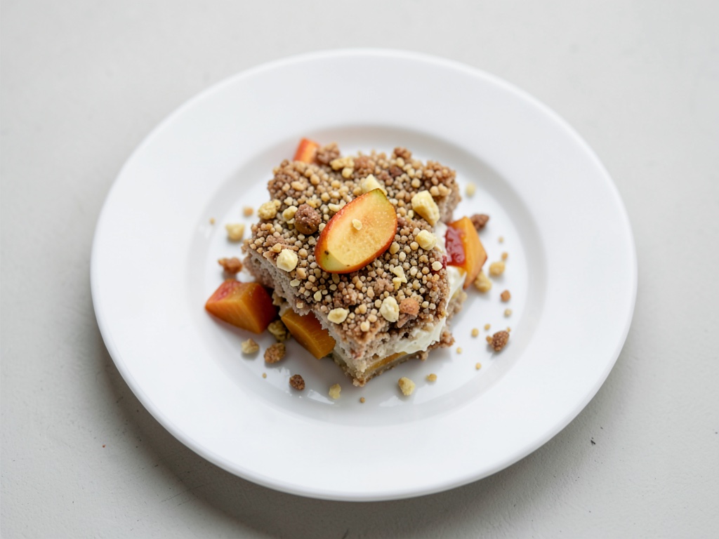 Crumble mit Kaki und Schokolade