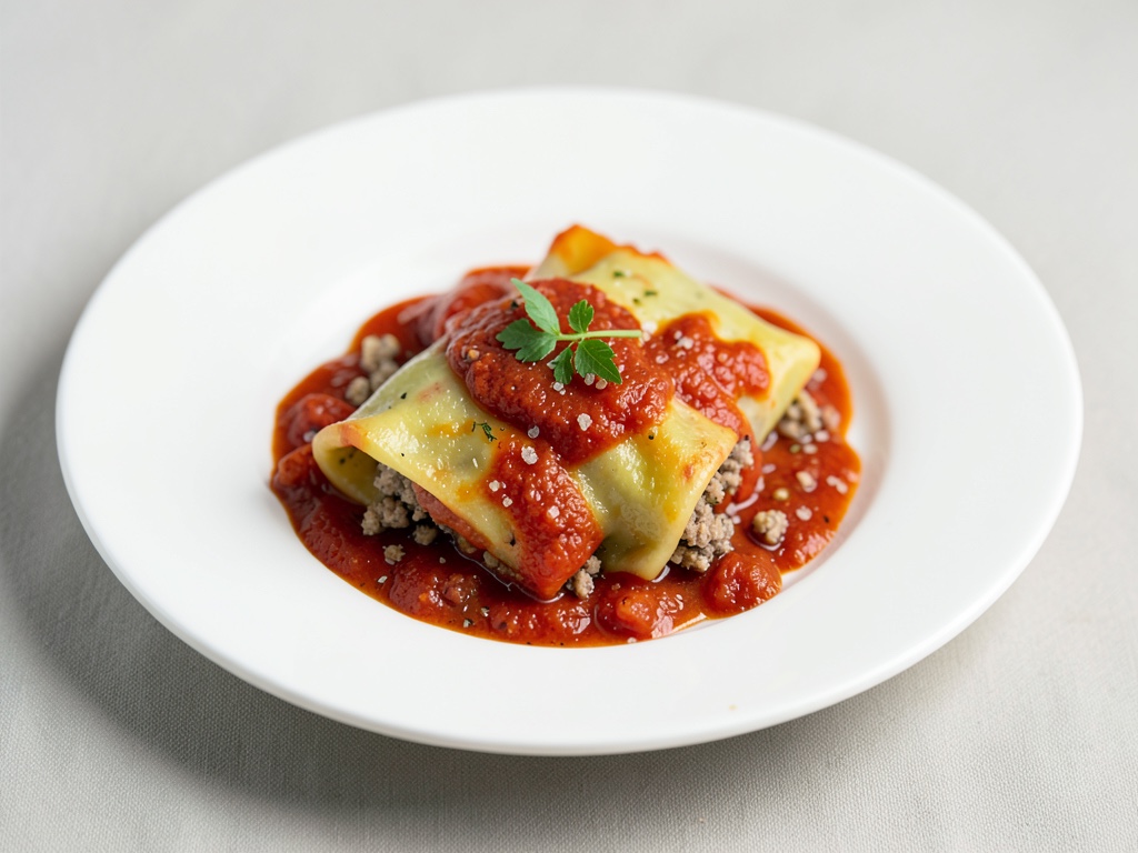 Cannelloni di vitello macinato con salsa di pomodoro