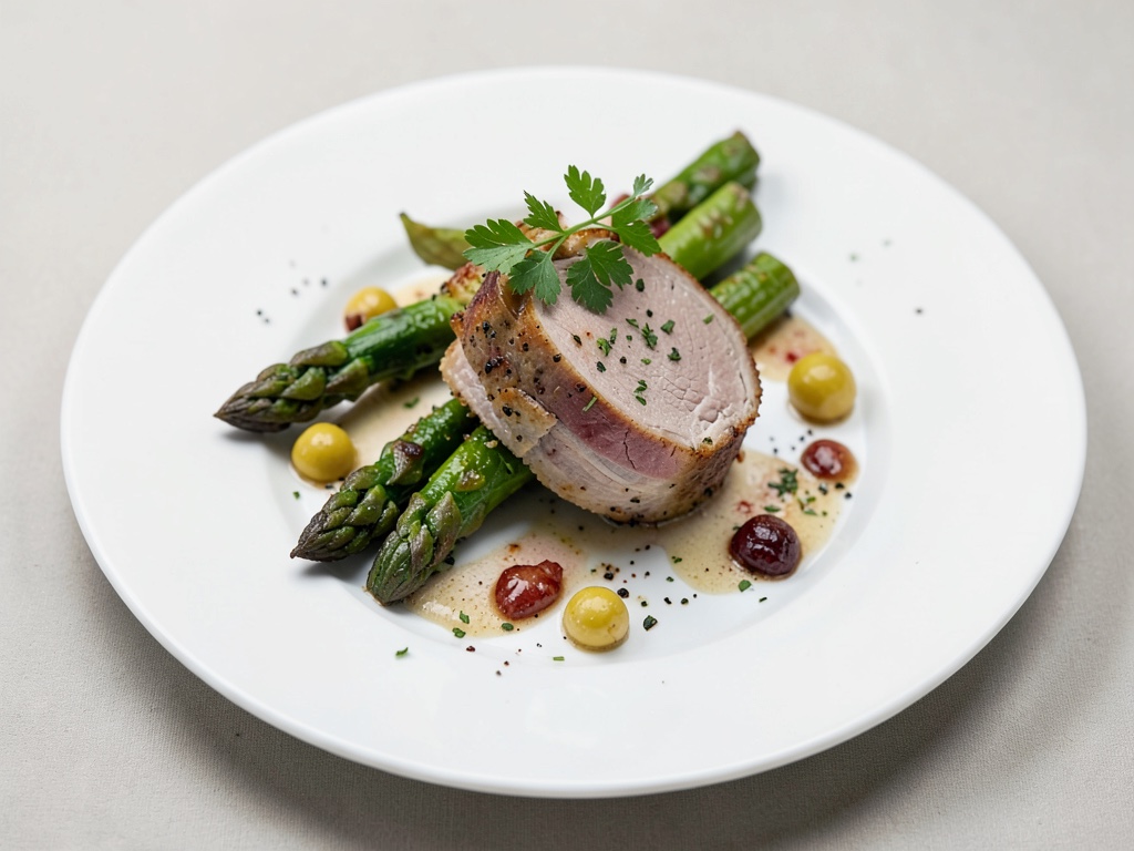 Mozzarella di vitello con asparagi