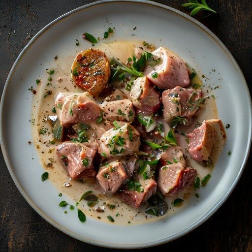 Braciola di vitello con salsa cremosa al tonno e capperi