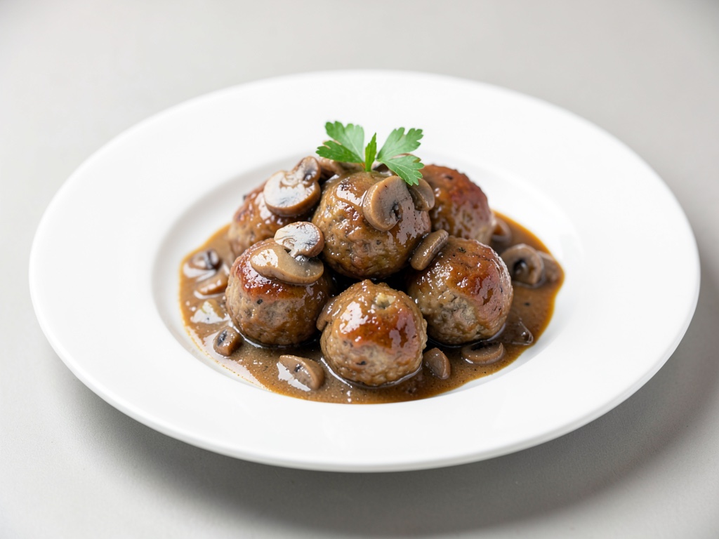 Polpette di vitello con salsa ai funghi – versione smart