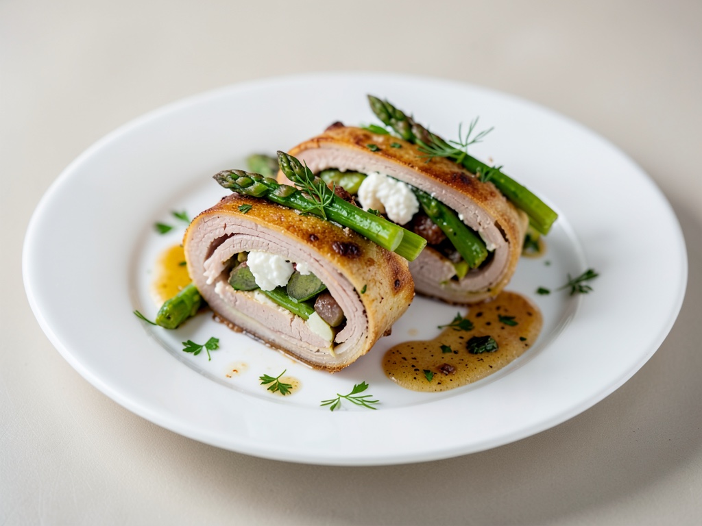 Roulades de veau farcies aux asperges et ricotta