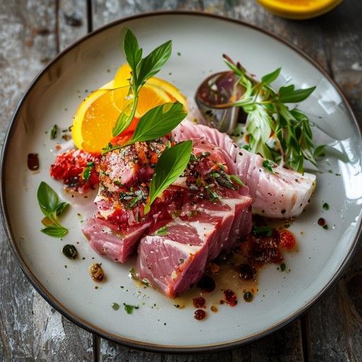 Bistecca di vitello con tonno crudo