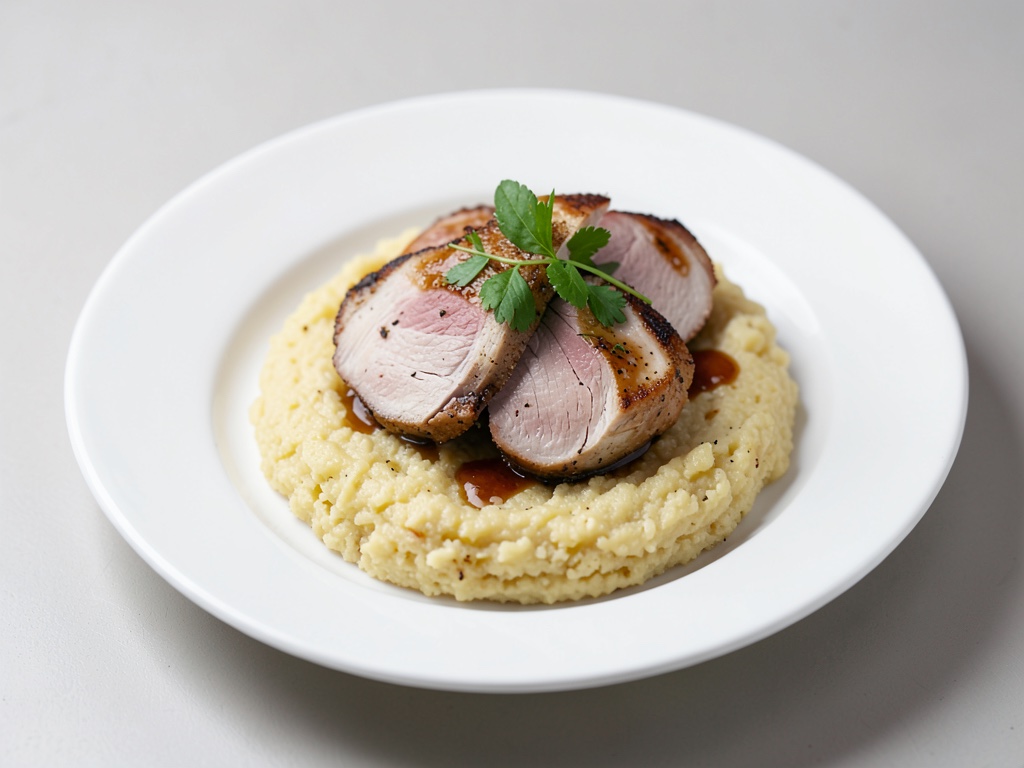 Cotoletta di vitello su polenta