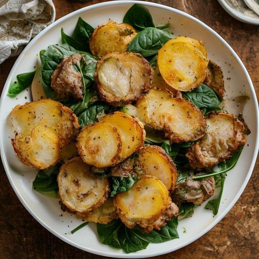 Cotolette di vitello succose agli spinaci con crocchette di patate croccanti