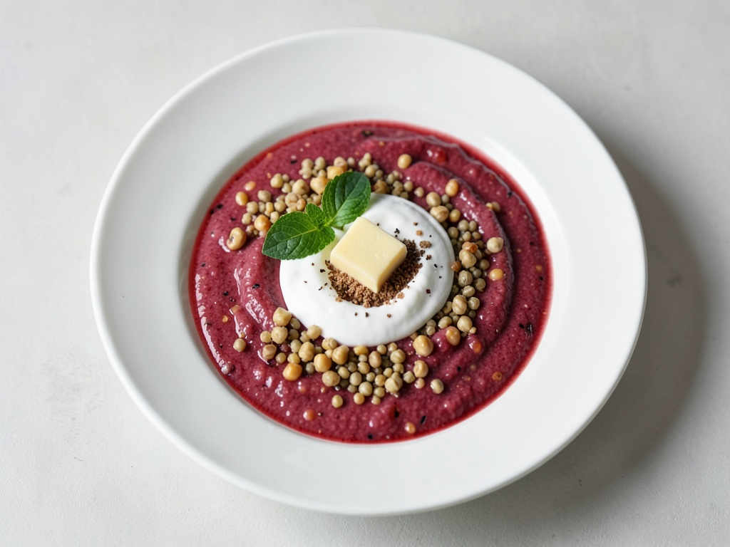 Zuppa fredda di albicocche rinfrescante con gnocchetti di semolino e yogurt