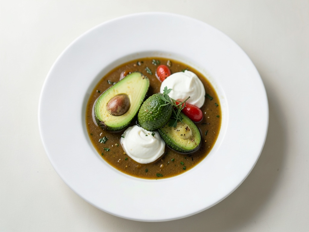 Zuppa fredda di avocado rinfrescante