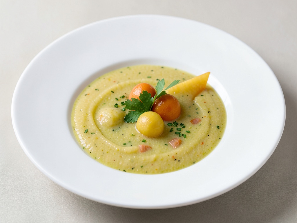 Zuppa fredda rinfrescante di melone con palline
