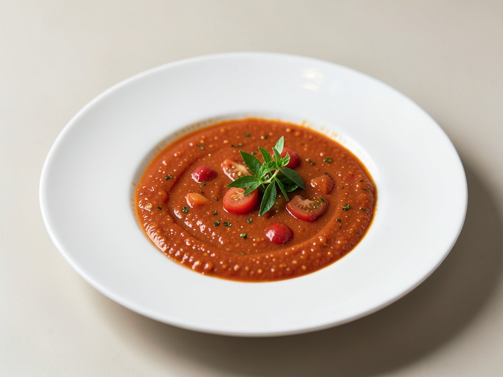 Sopa fría refrescante de tomate española
