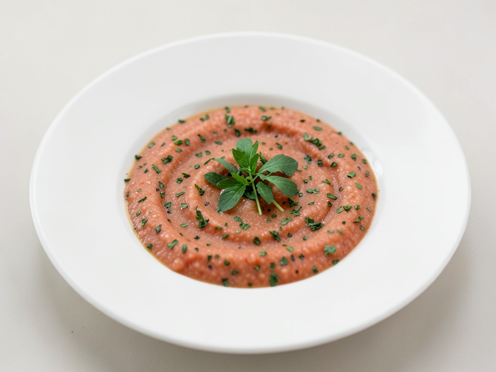 Refrescante sopa fría de sandía con hierbas