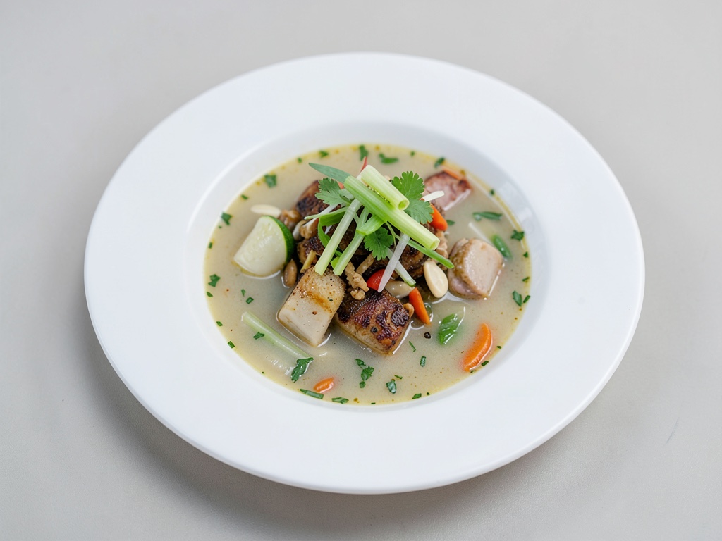 Refrescante sopa tailandesa fría con hielo de hierba de limón