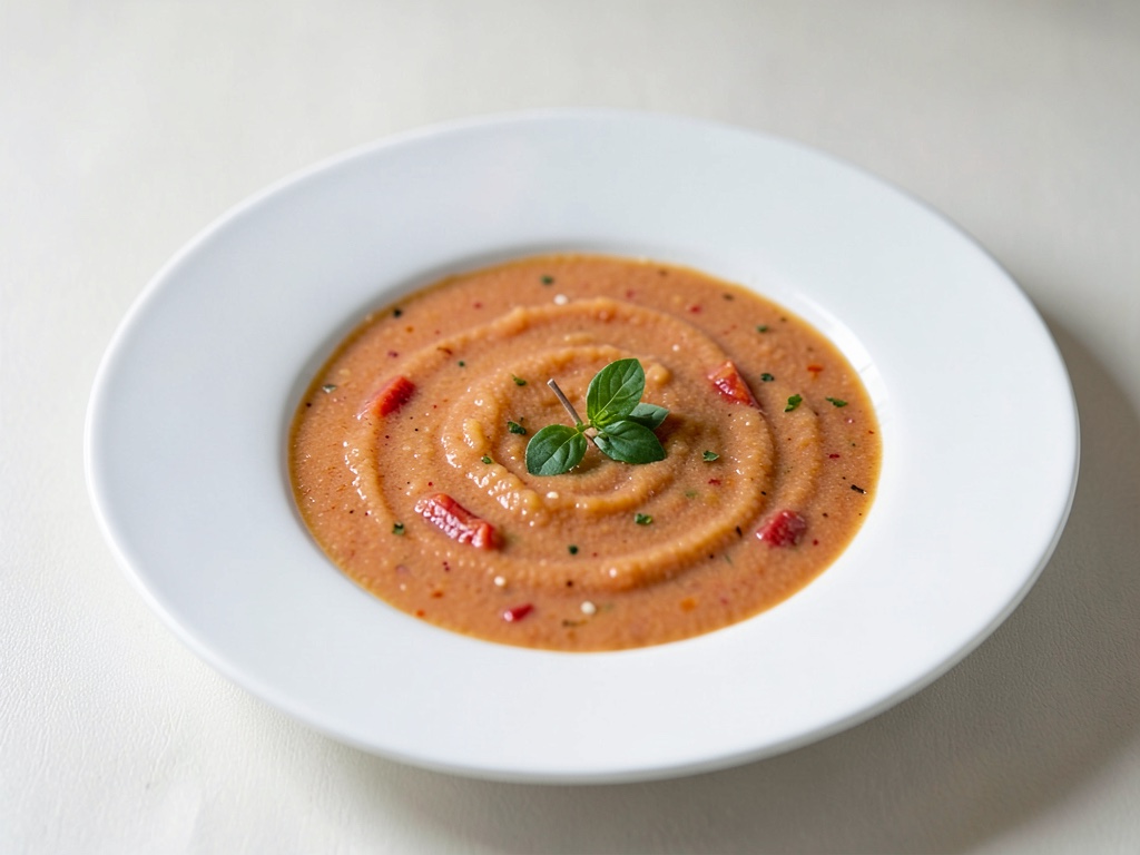 Sopa fría refrescante de tomate y melón