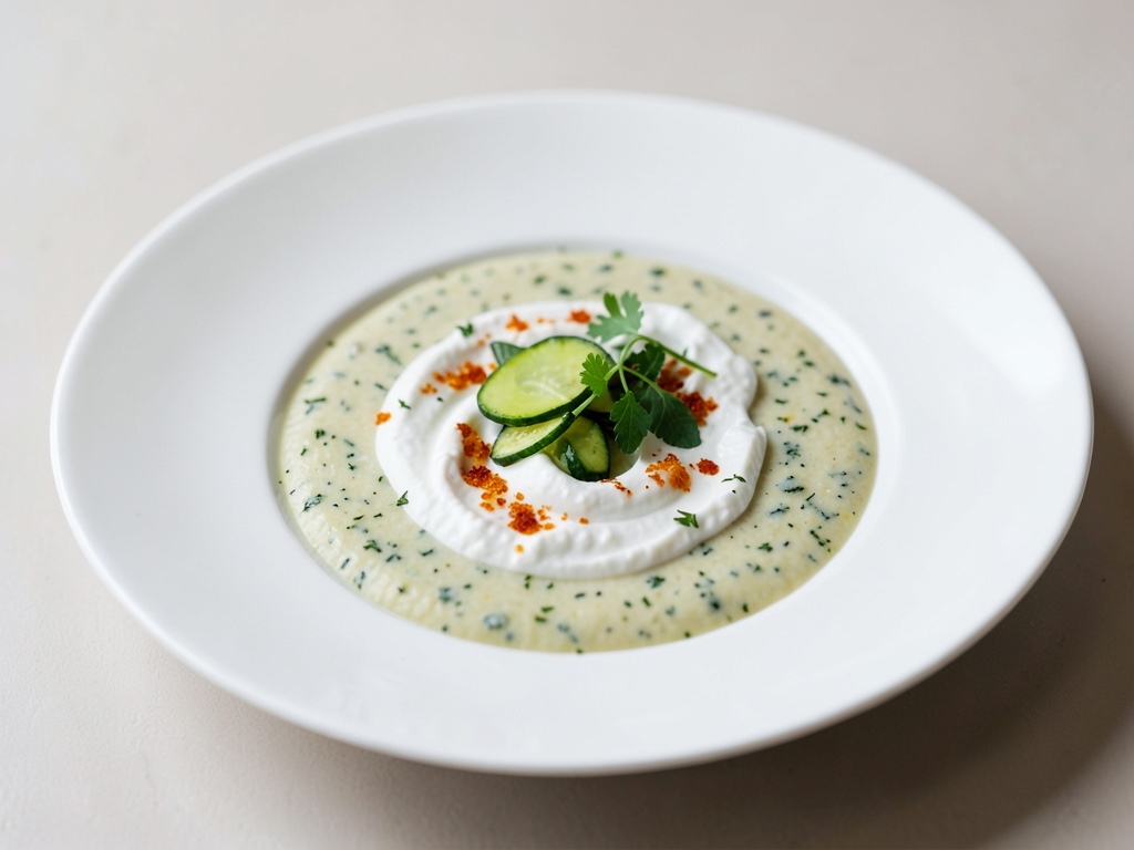 Rinfrescante zuppa fredda di zucchine e yogurt