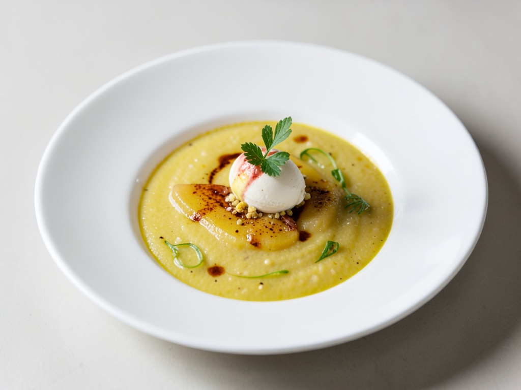 Rinfrescante zuppa fredda di melone con sorbetto