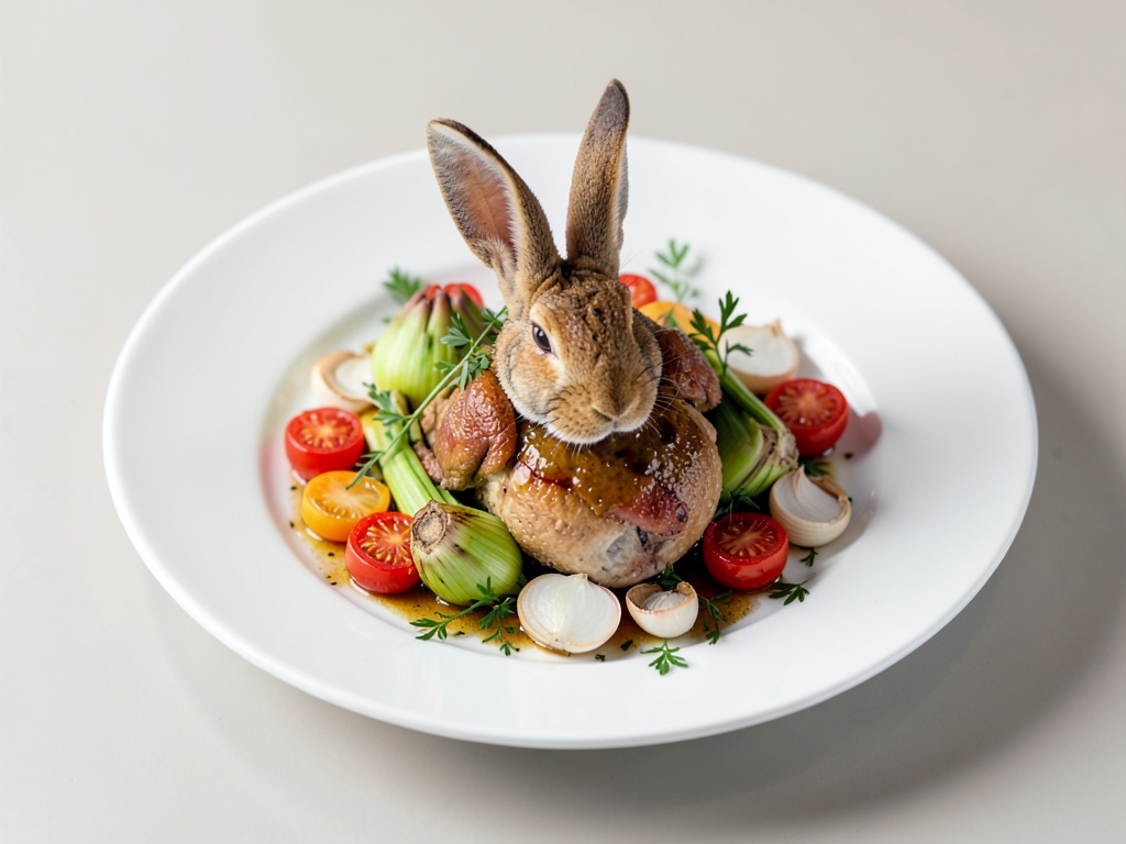Lapin aux artichauts, tomates et échalotes