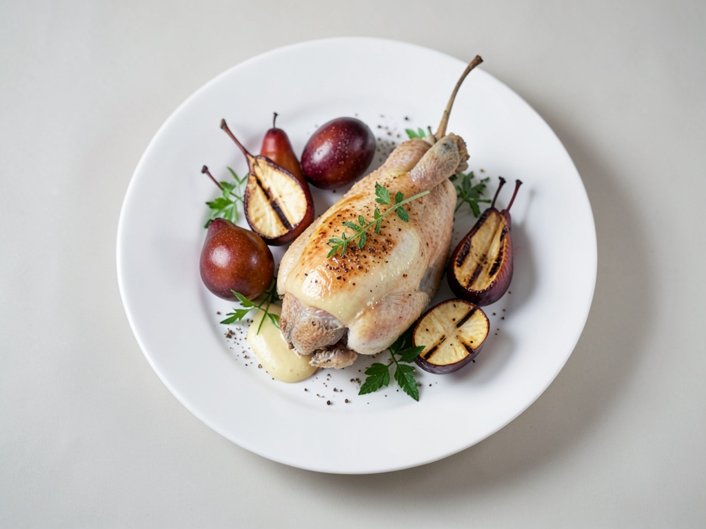 Coniglio con pere alla griglia