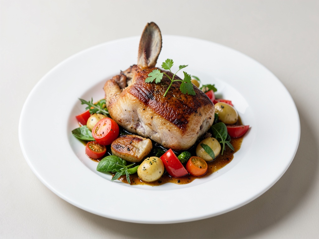 Coniglio con verdure mediterranee