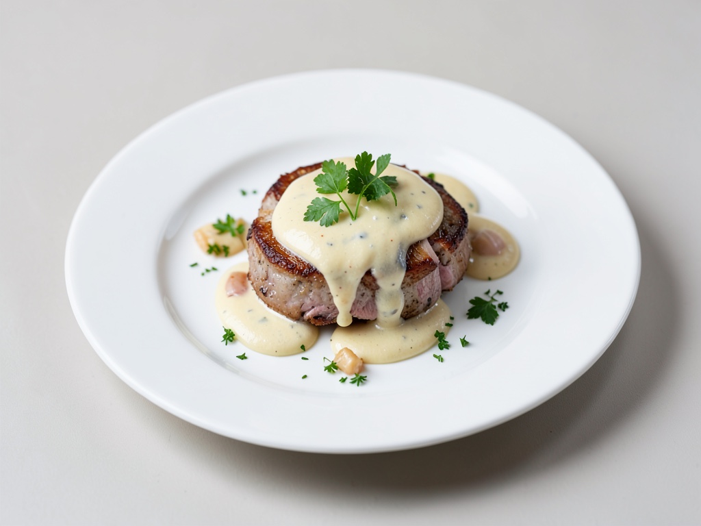Filetto di coniglio tenero con salsa cremosa di scalogni