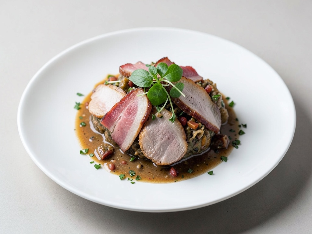 Capponata rustica con pancetta e maiale