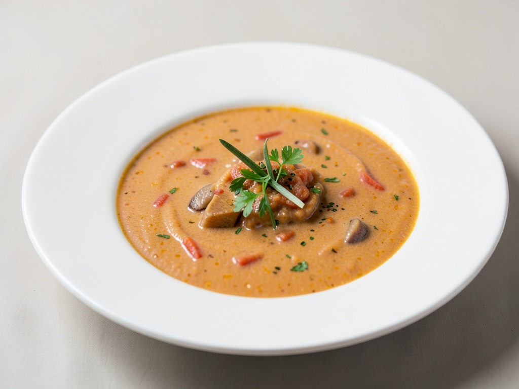 Sopa cremosa de zanahoria y manzana con jengibre