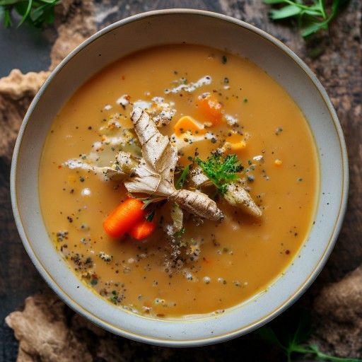 Zuppa cremosa di carote con zenzero