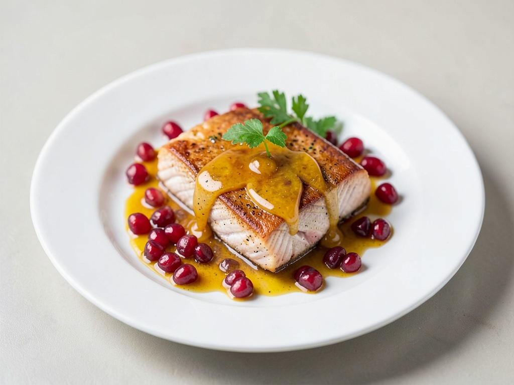 Karpfenfilets mit Honig-Zitronen-Glasur und Granatapfel