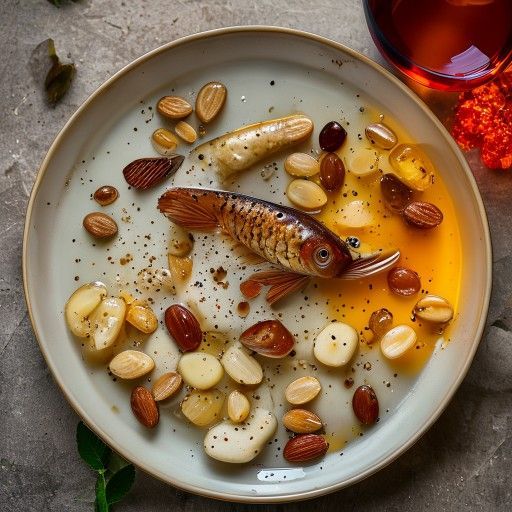 Carpe au miel et aux amandes