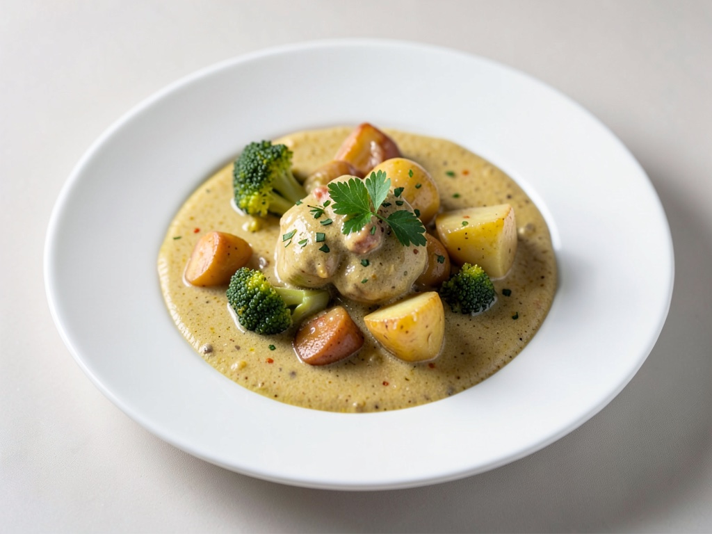 Curry cremoso de patatas y coliflor