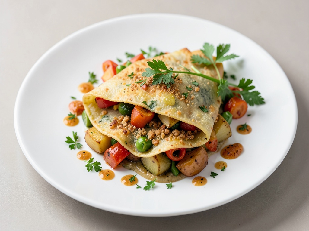 Tortilla crujiente de patatas y verduras