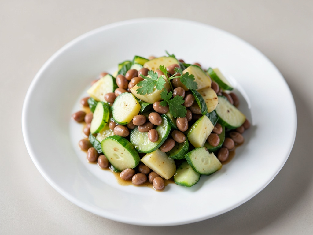 Fresco insalata di patate e cetrioli con fagioli
