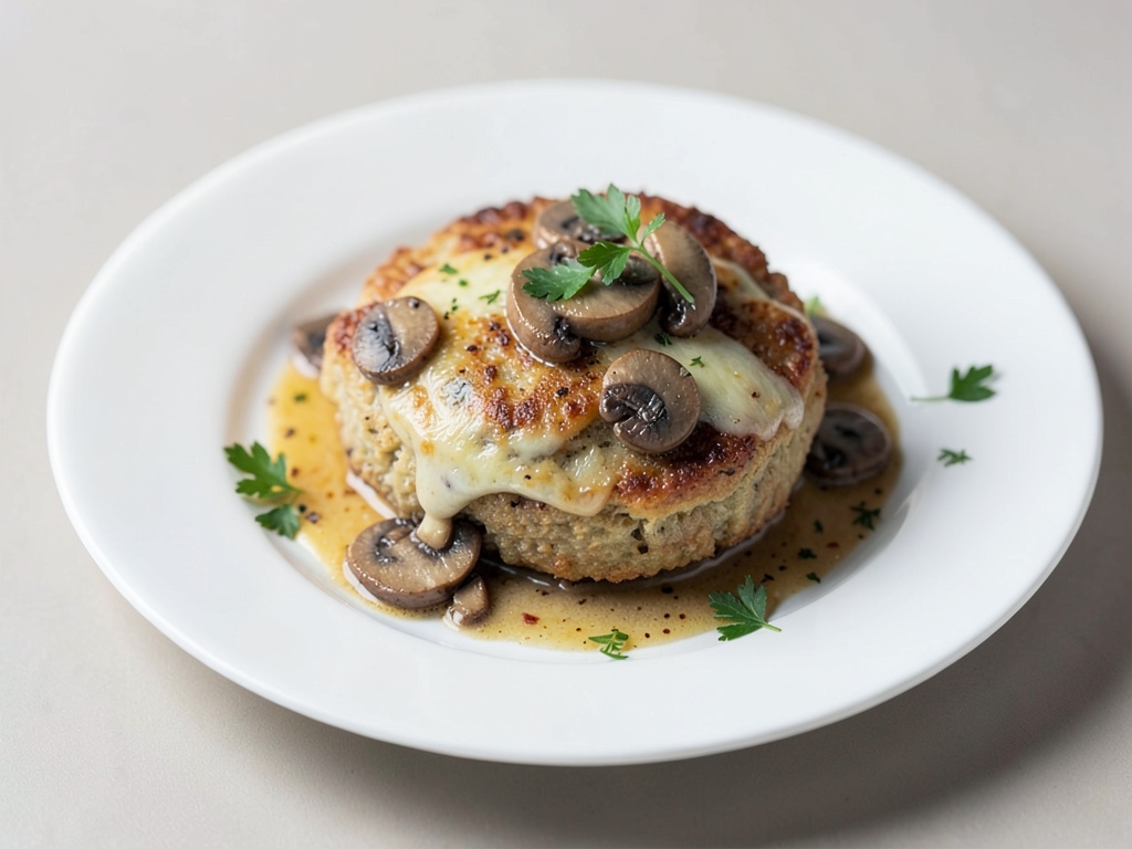 Knusprige Kartoffel-Käse-Puffer mit Pilzen