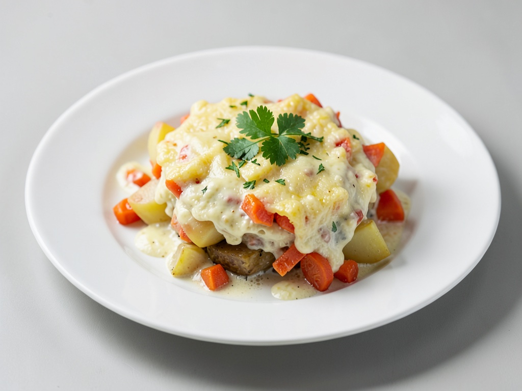 Gratin cremoso di patate e carote al formaggio