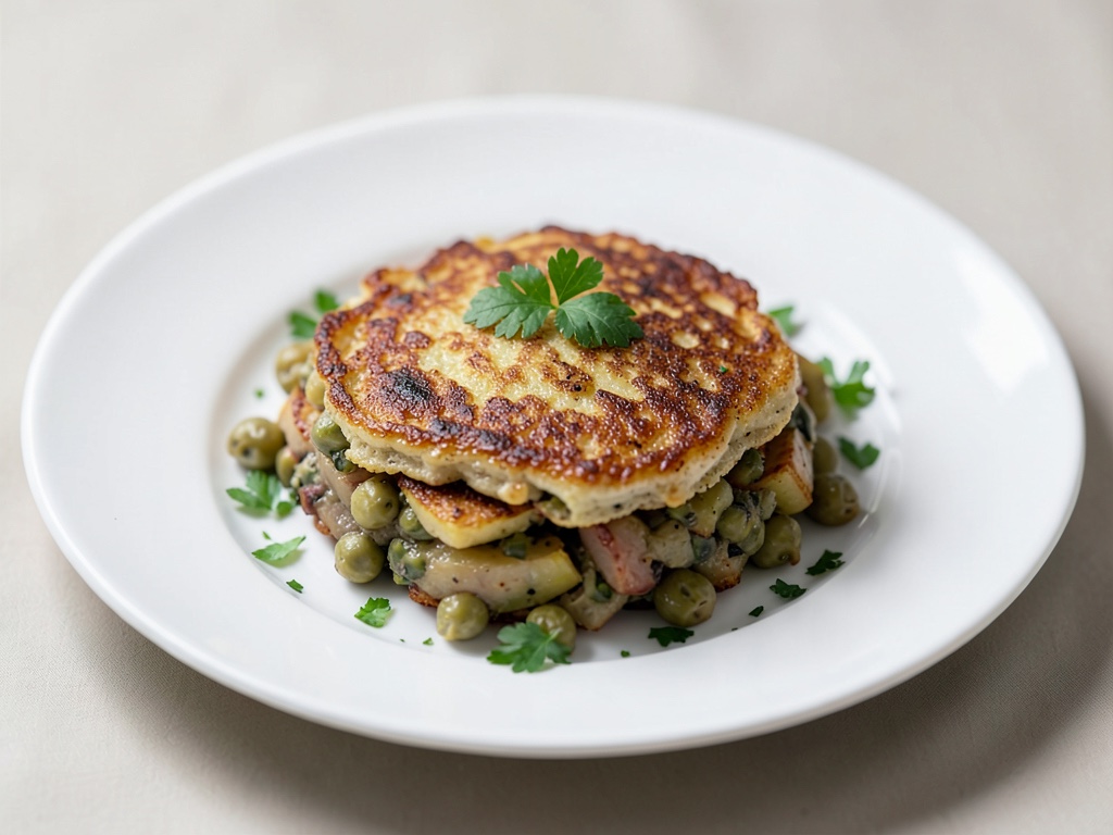 Crêpes croustillantes aux pommes de terre et pois chiches