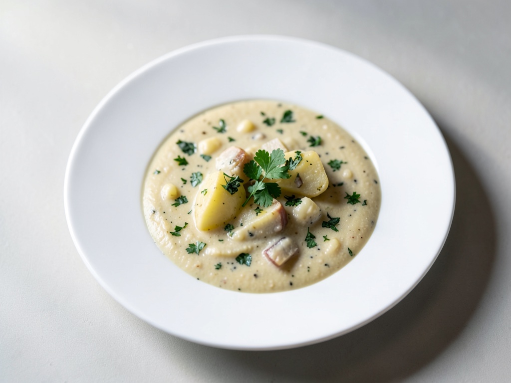 Zuppa cremosa di patate ed erbe