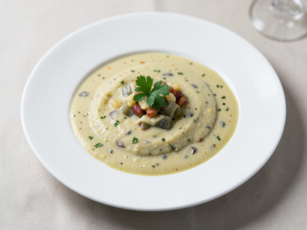 Soupe crémeuse à la pomme de terre et au poireau