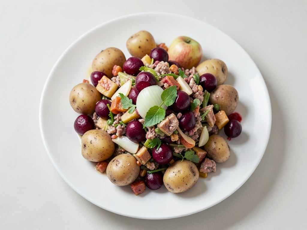 Insalata di patate e aringa affumicata