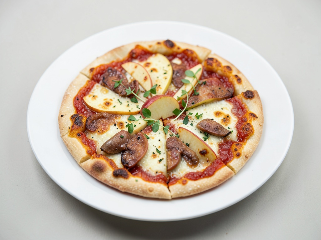 Pizza croccante con impasto di patate e mela