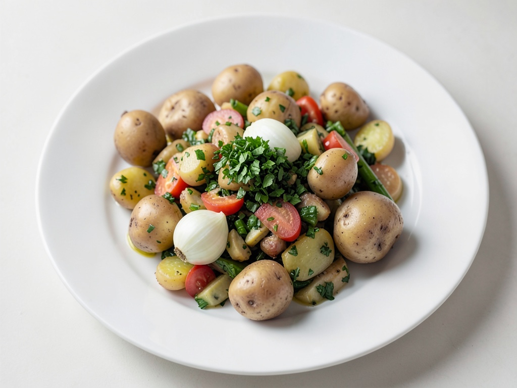 Insalata fresca con patate e ravanelli