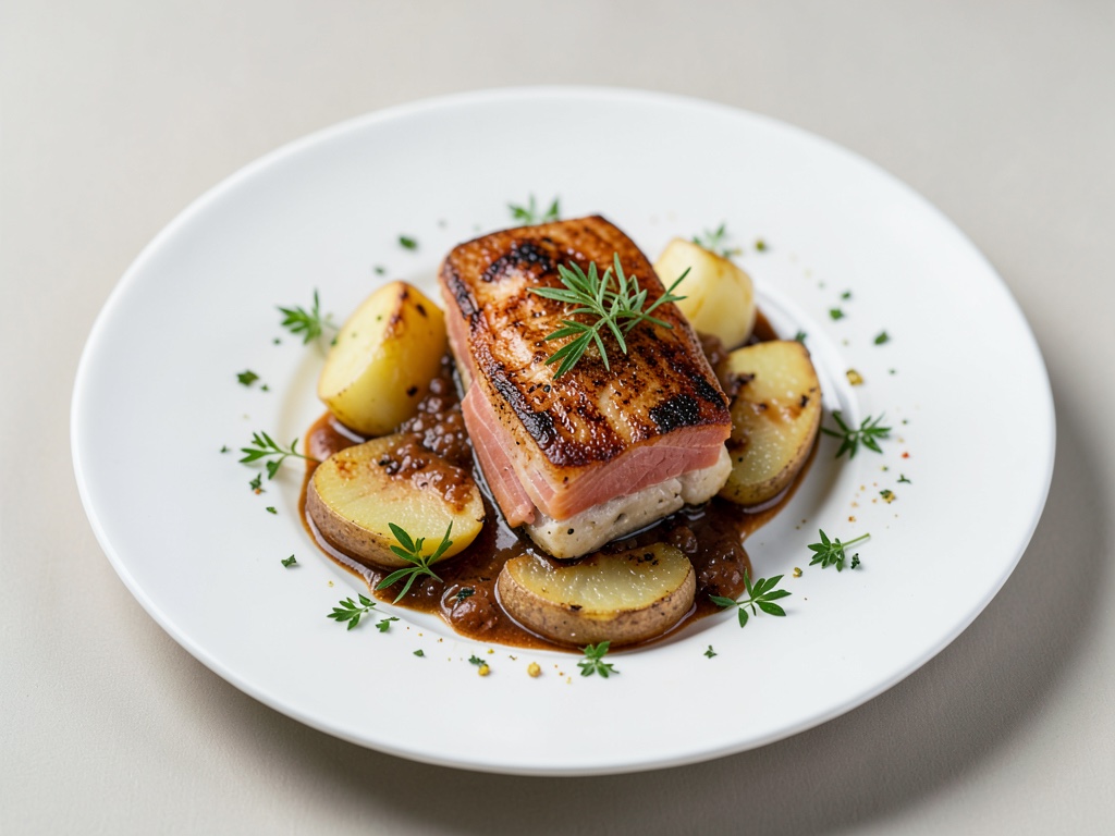 Poêle de pommes de terre et saumon fumé