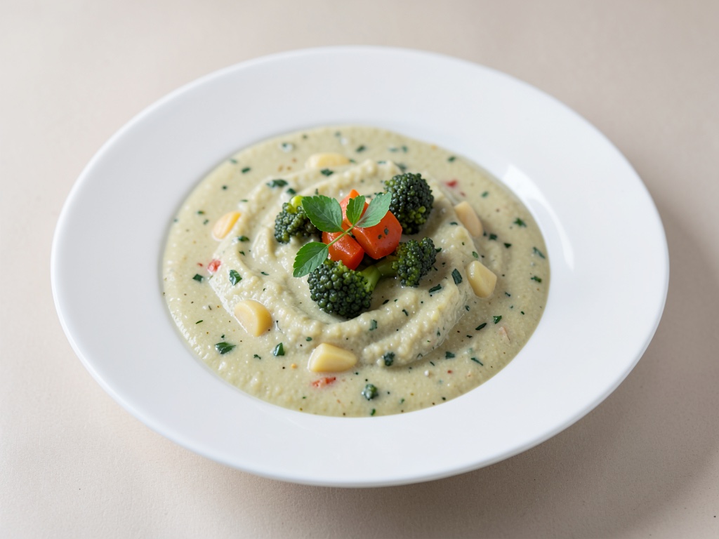 Sopa cremosa de patata y romanesco