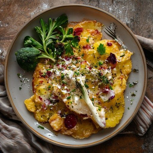 Gratin de choux de Bruxelles et pommes de terre au fromage de chèvre