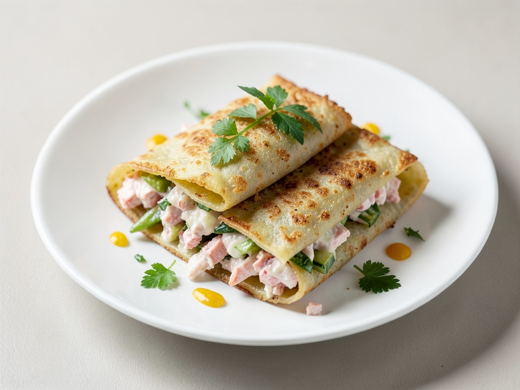 Wrapp di insalata di patate croccanti con carne di granchio