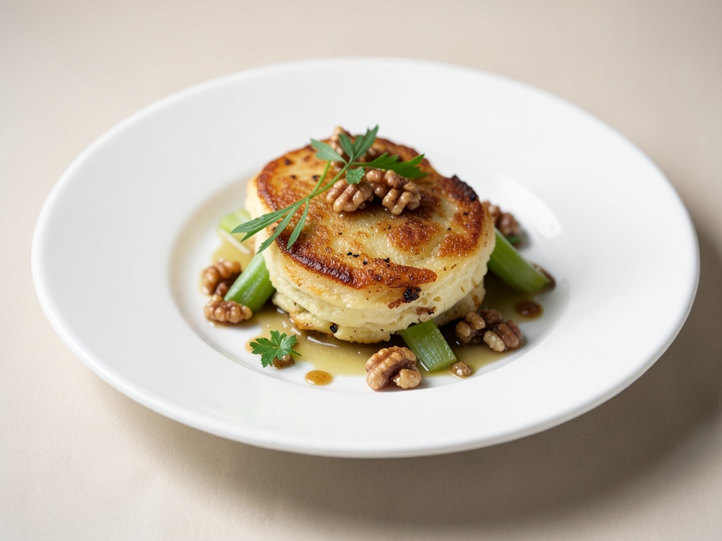 Soufflé di Patate Croccanti con Noci e Sedano
