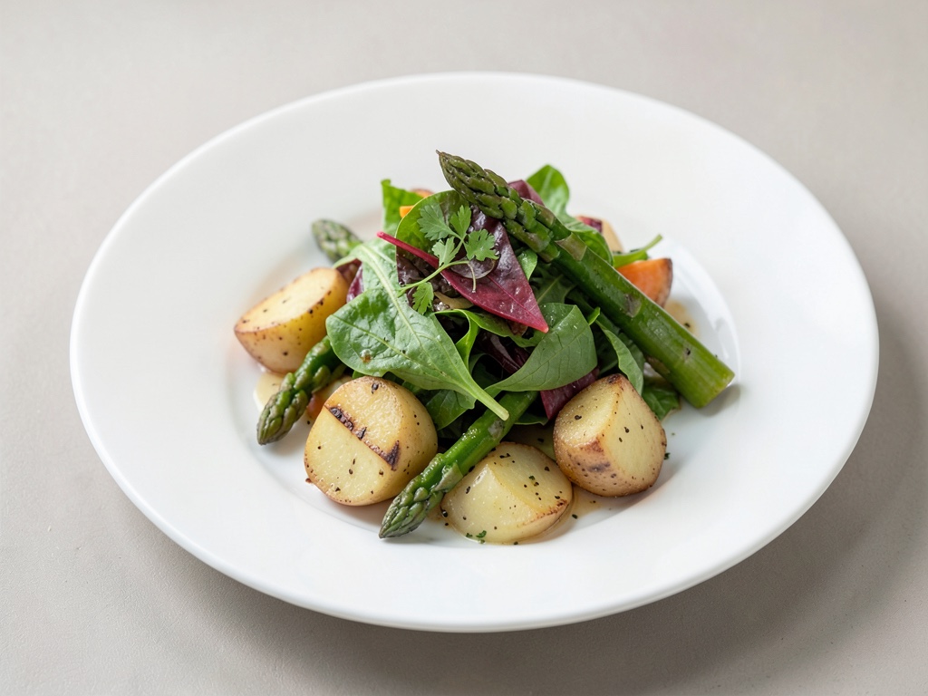 Insalata fresca con patate e asparagi
