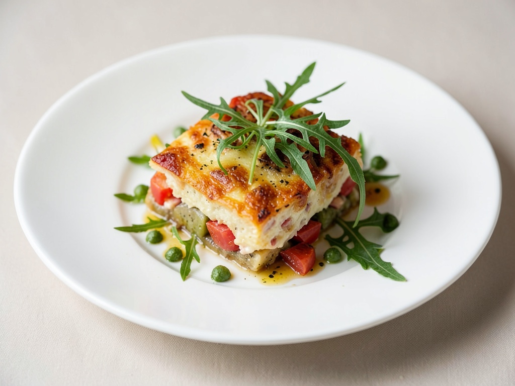Kartoffel-Tomaten-Gratin mit Rucola