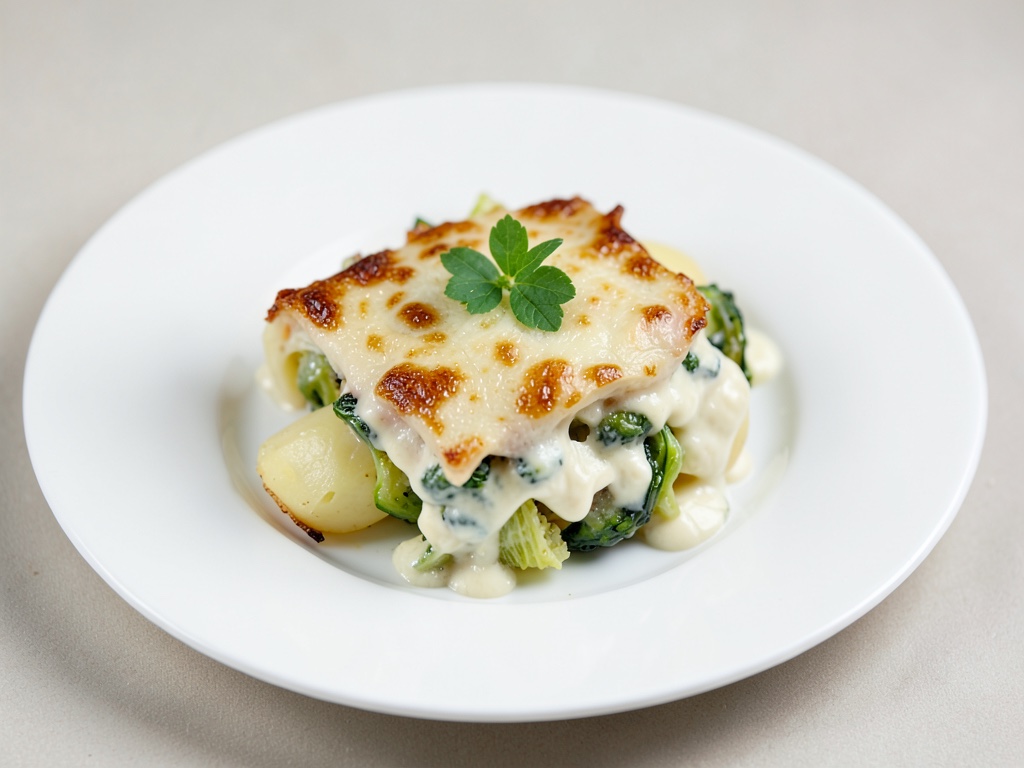 Gratin crémeux de pommes de terre et de chou frisé